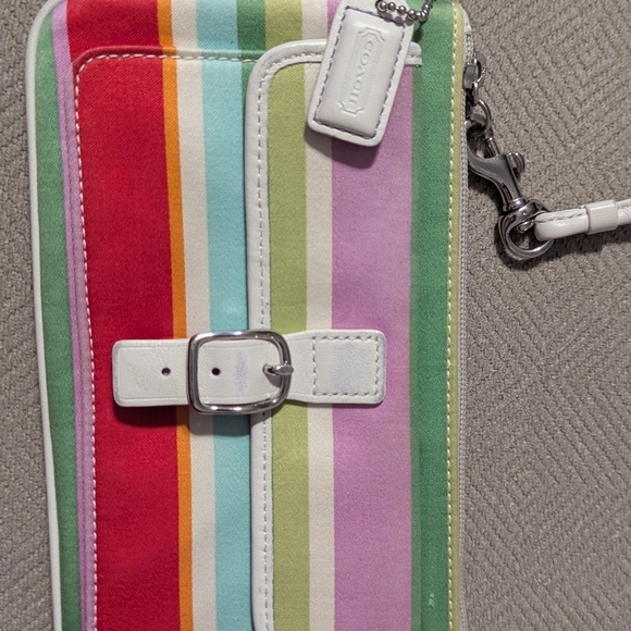 Coach Hampton Striped Wristlet - Picture 5 of 11